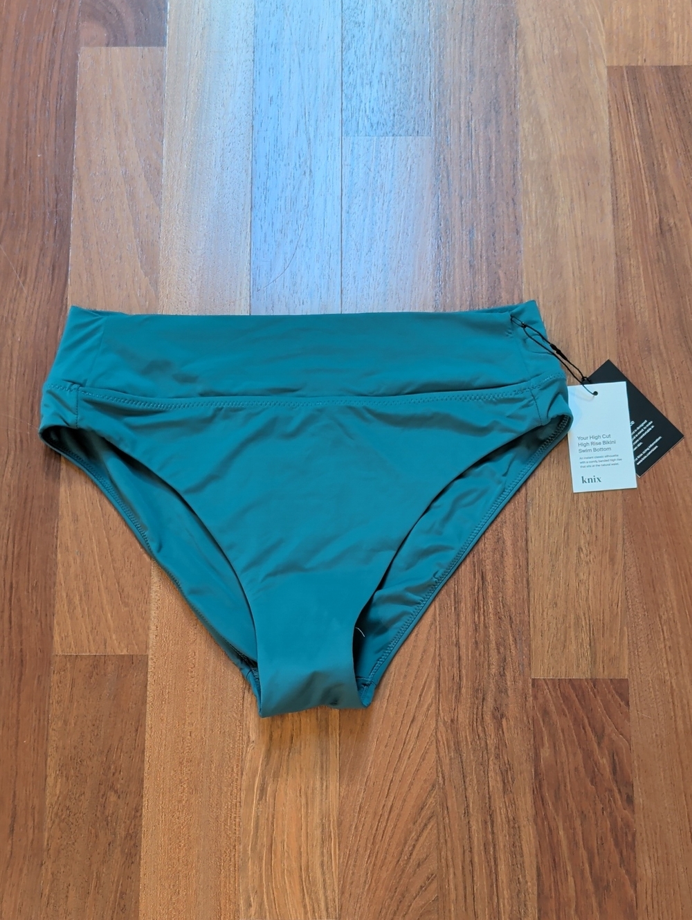 Knix High Waisted Swim Bottoms Teal Sz XL NWT